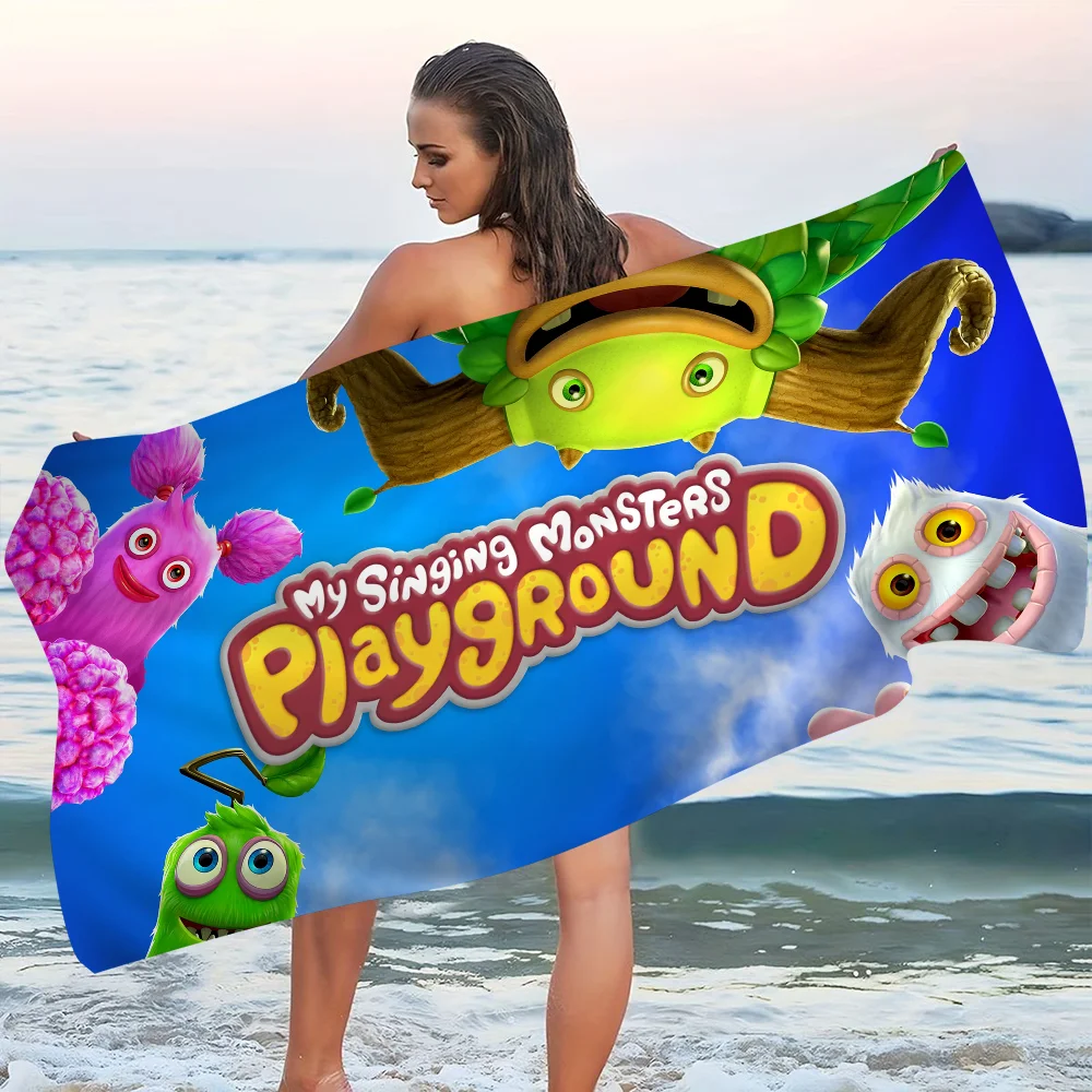 

My Singing Monsters Beach Towel Colorful Bath Towels For Girl Microfiber Quick Dry Custom Sand Free Beach Yoga Spa Gym Pool