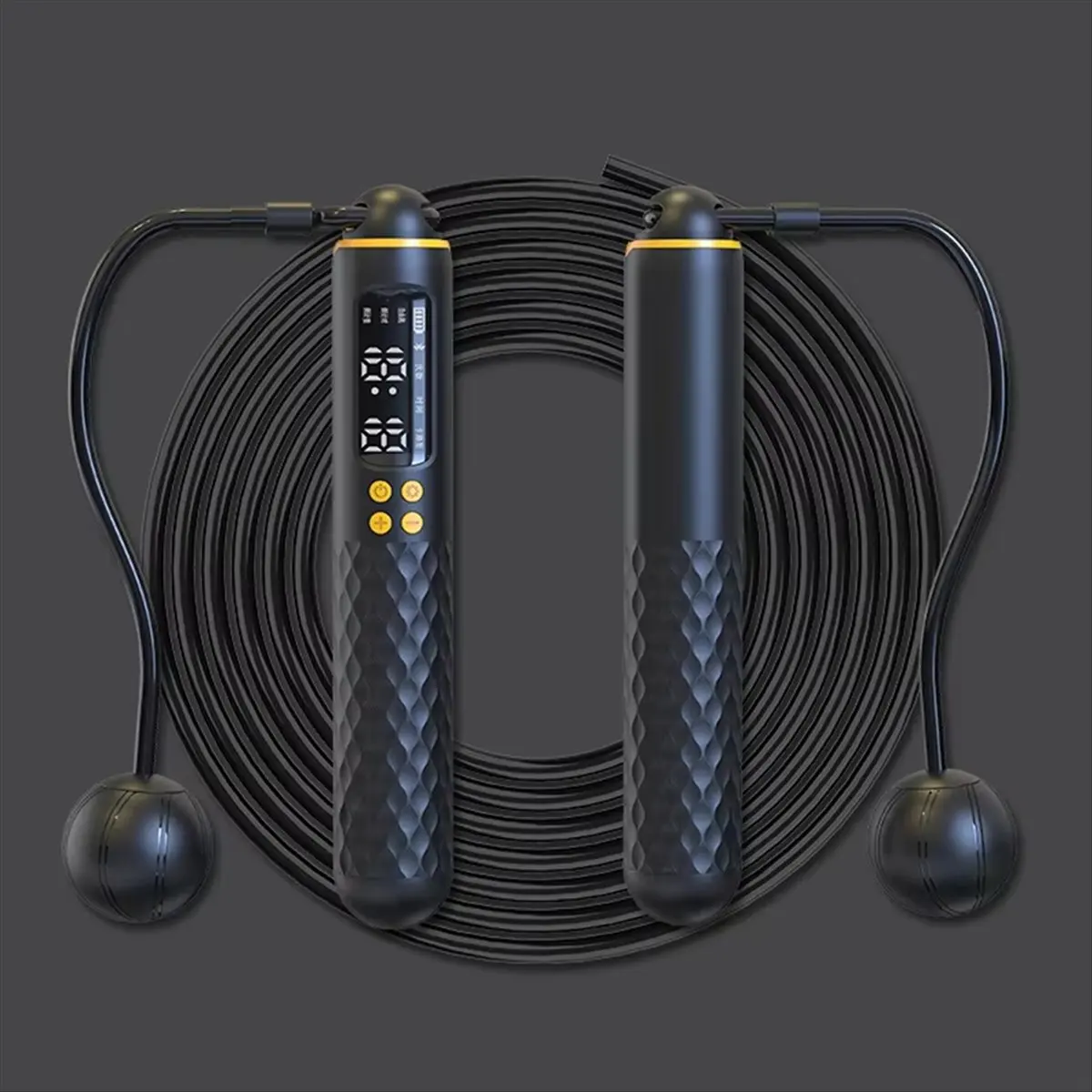 Hot Sale Intelligent Counting Skipping Rope Weight-Bearing Ropeless Dual-Purpose Fitness Exercise Steel Wire White