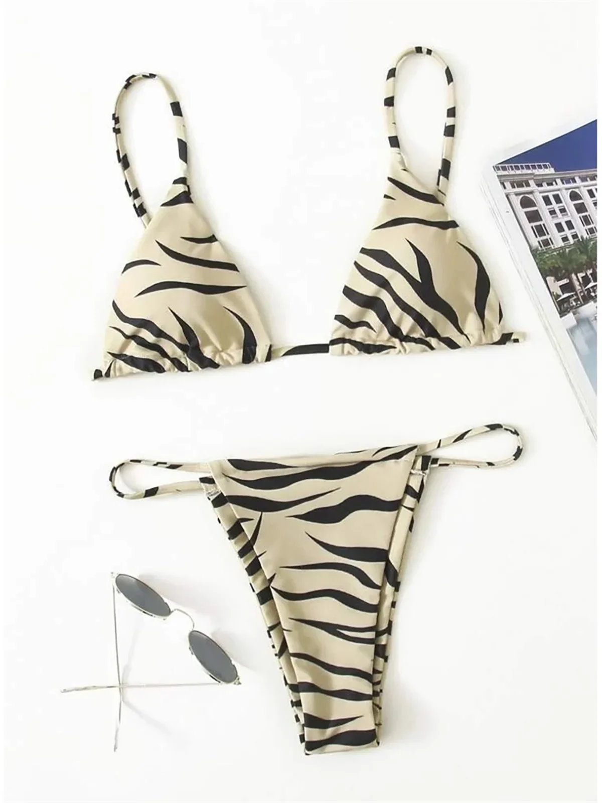 S - XL 7-цветное бикини с принтом зебры, женский купальник, женский купальник, комплект бикини из двух частей, купальный костюм, купальный костюм, K4904