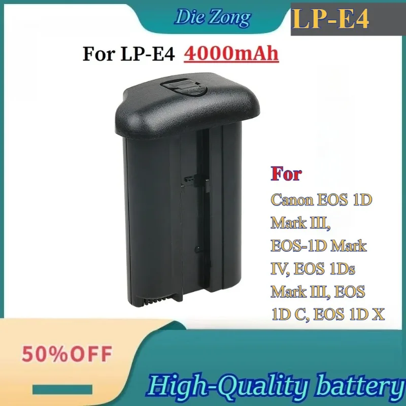 New 4000mAh Li-ion Battery Pack LP E4 LP-E4 LPE4 For Canon Mark III,   Mark IV,  1Ds Mark III,
