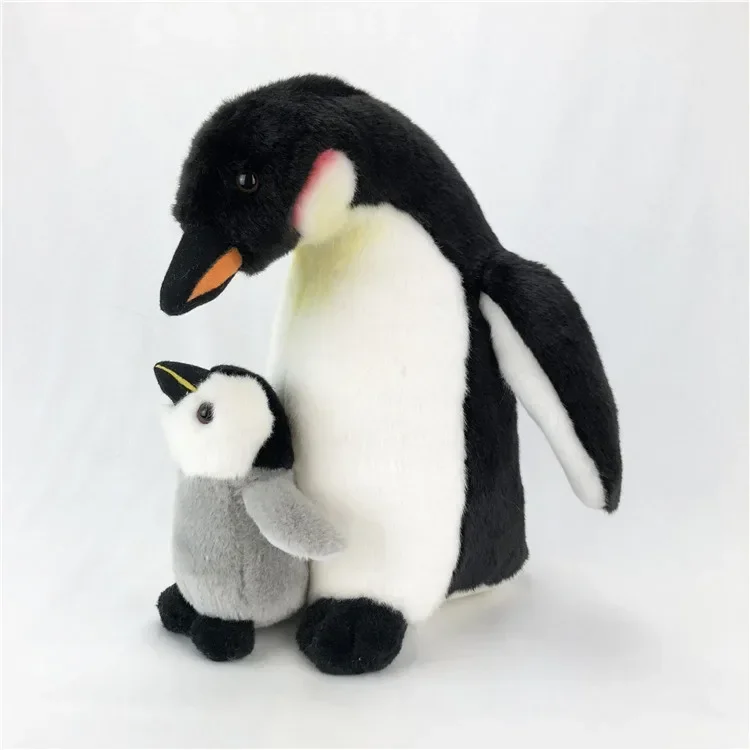 Simulação Pinguim Lifelike Toy de pelúcia, animais macios, boneca mãe e bebê, presentes de aniversário infantis, engraçado, zoológico, 28cm