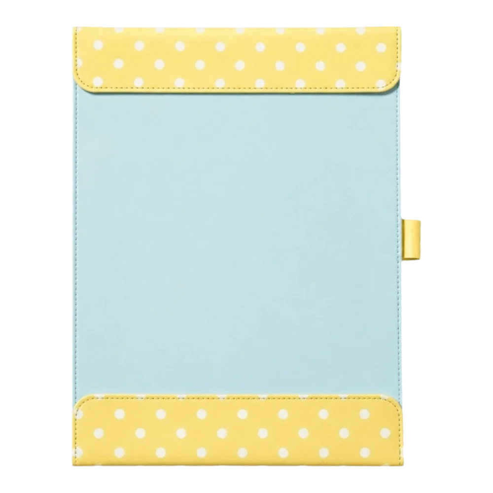 PU Leather A4 Magnetic Folder Color-blocking Polka Dot Pattern Document Holder Exam Paper Organizer School Office Supplies