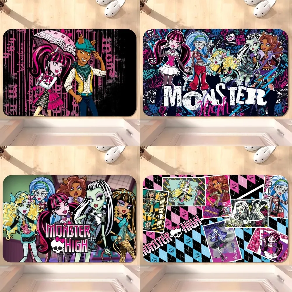 Cartoon M-Monster High H D Floor Mat Bedroom Kitchen Door Bath House Super Absorbent Foot Non-slip