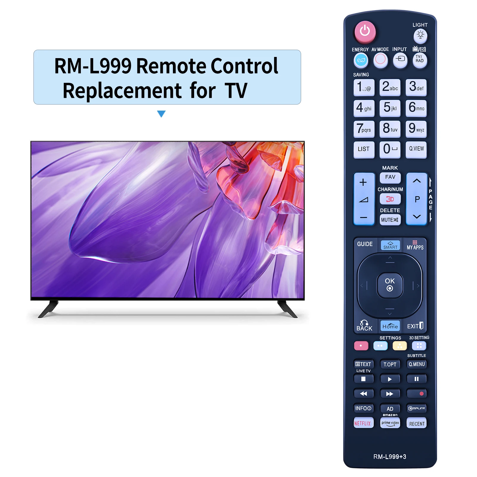 Novo RM-L930 + 3 para inteligente lcd netflix tv controle remoto akb 73756565   AKB 74115502