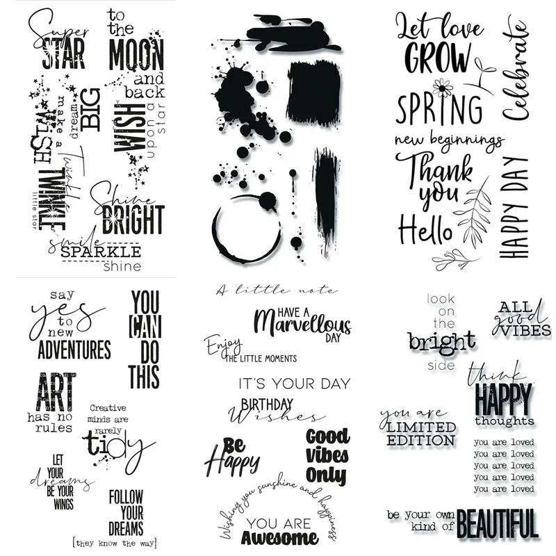 Schöne, gemeinsame Worte, transparente, klare Stempel, Anfänge, glitzernde Glanz-Stempel, DIY, Scrapbooking/Fotoalbum, dekoratives Kunsthandwerk, 2021