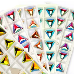 YANRUO 3270 Triangle Boutique AB Top Sew On Diamond Crystal Craft Flatback Sewing Strass Decor For Clothes DIY Gems