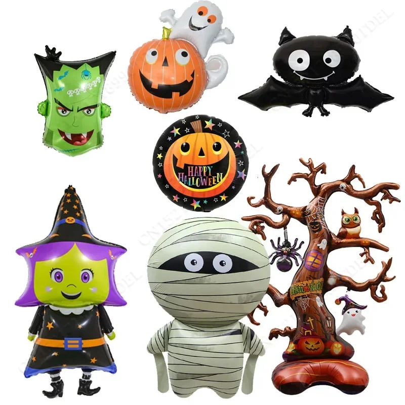 Globos de fantasma de calabaza para Halloween, Globos inflables con cabeza de monstruo, murciélago, araña, bruja, juguetes para niños, Globos, suministros para fiesta de Halloween