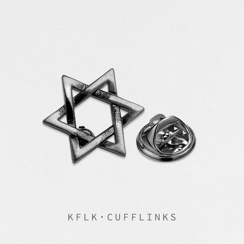 KFLK Fashion Six Pointed Star Brooch Pins Exquisite Brand Brooches For Women Mens Costumes Badge Brooch Jewelry Wholesale