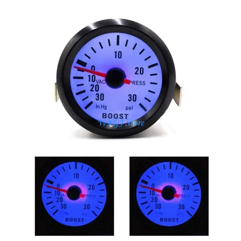 

37JE Universal 52mm LED Blue Light Boosts Gauge for Auto Performances Monitoring