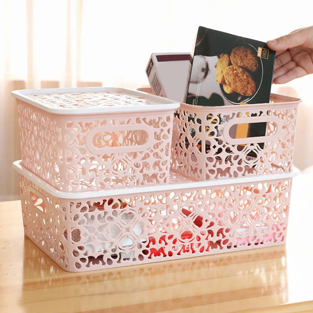 

Набор из 3 шт. пластиковых контейнеров для хранения из полипропилена, штабелируемые, полые, для организации рабочего стола, для мелких предметов, косметики, канцелярских принадлежностей, для общежитий и автодомов