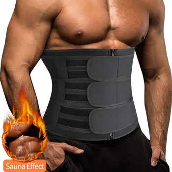 Mannen Taille Trainer Trimmer Riem Voor Gewichtsverlies Neopreen Body Shaper Sauna Workout Zweet Buik Riem Met Dubbele Bandjes Shapewear