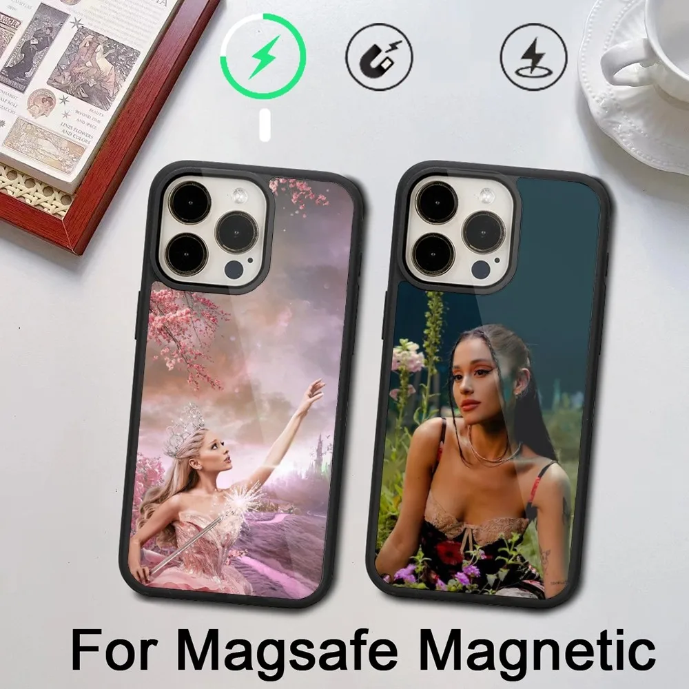 S-Singer A-Ariana Grande  Phone Case For iPhone 14 13 12 11 15 Pro Max Plus Magsafe Magnetic Cover