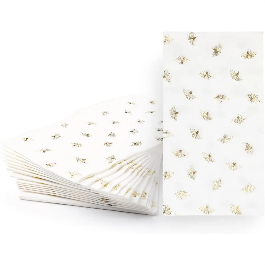 20Count 3Ply Dinner Size Paper Napkins Decorative Guest Paper Napkins for Party Picnic Dinner Baby Shower Bridal Shower Bee