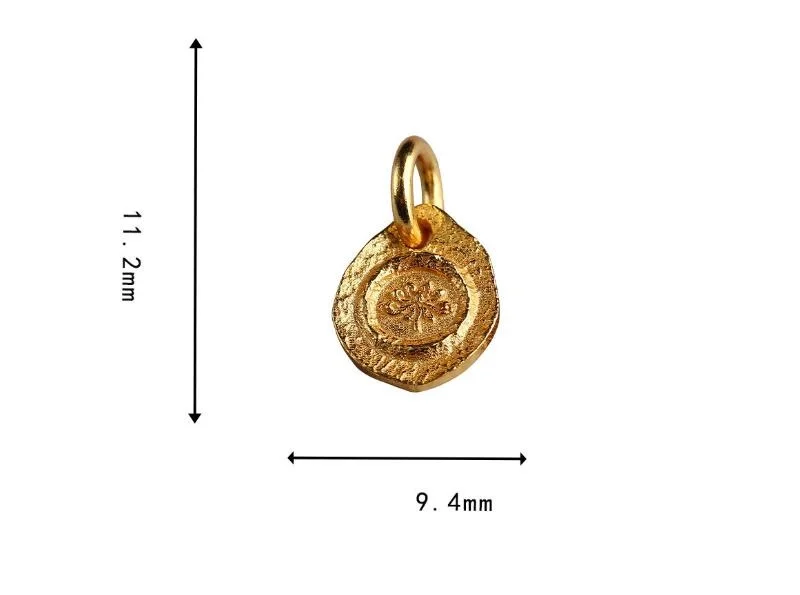 100% 925 Silver Gold-plated Tibetan Lotus Charm 925 Sterling Buddhist Tower Good Luck Amulet