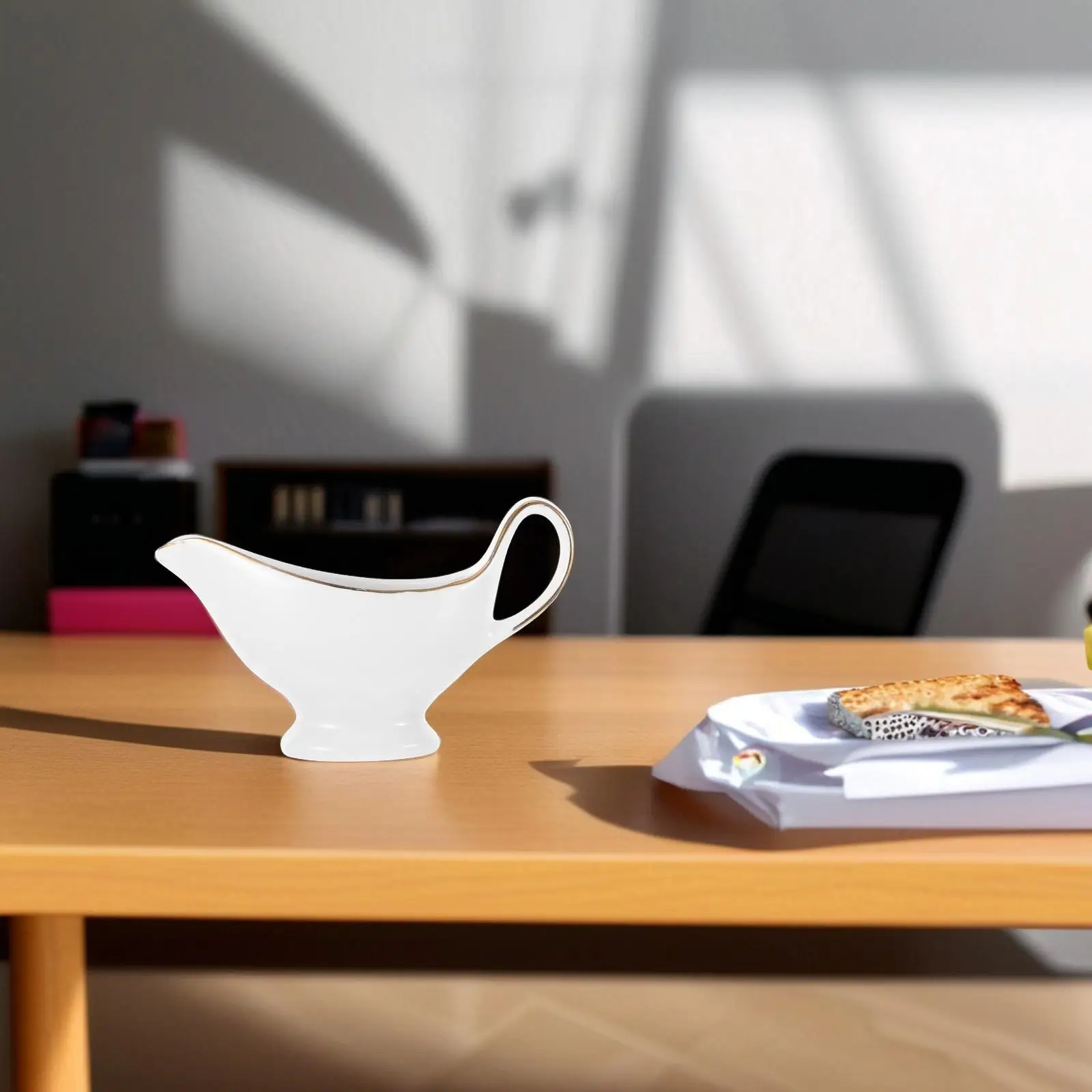 الذهب حافة المرق قارب السيراميك صلصة إبريق لوازم المطبخ المنزل الصحن التوابل الحاويات الطعام بار اكسسوارات الخزف