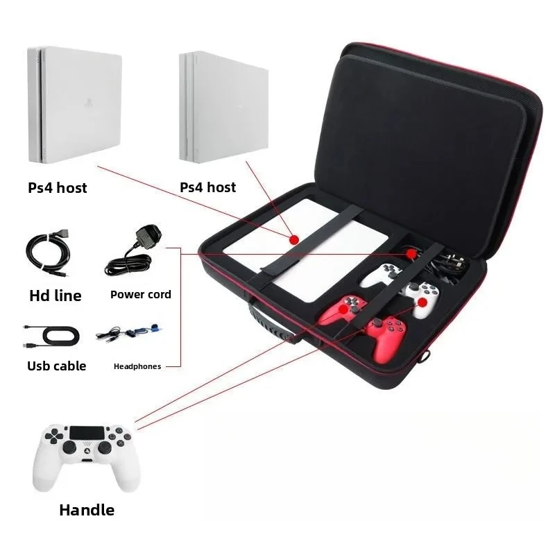 مناسبة لحقيبة تخزين Sony PS4، حقيبة صلبة، حقيبة تخزين PS5 ذات سعة كبيرة، حقيبة وحدة تحكم ألعاب محمولة
