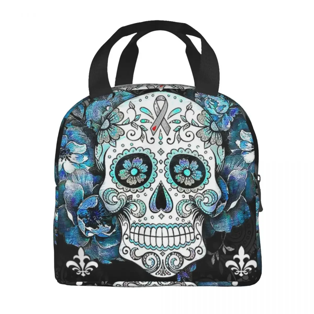 Dead Pancreas Society Diabetes Awareness Sugar Skull Insulated Lunch Bag for Outdoor Picnic Thermal Cooler Bento Box Women Kids