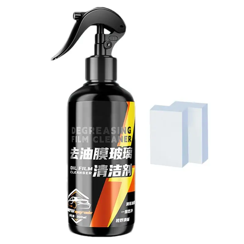 

Car Oil Film Cleaner 300ml Auto Glass Oil Film Cleaner Nano Foam Deep Cleaning Cleaner Sponge Included For Auto And Home