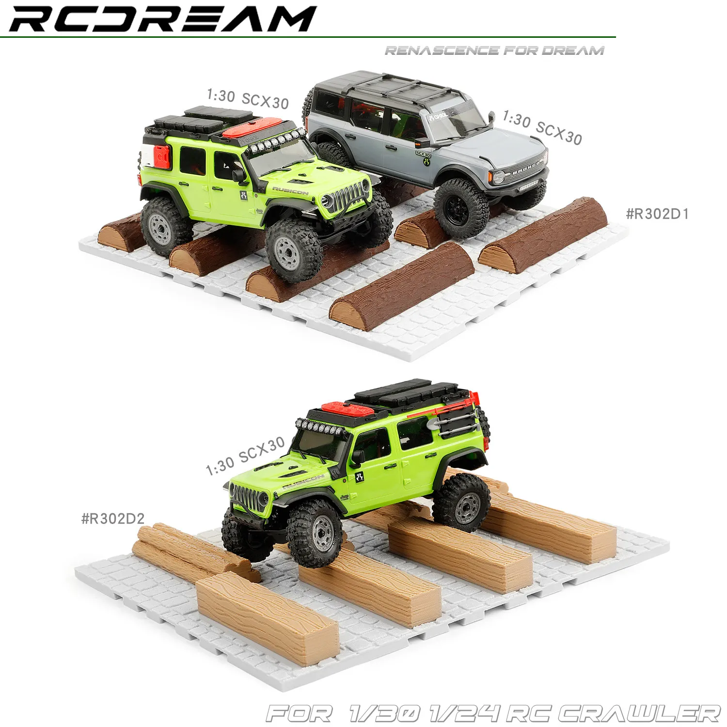 Simulated Wooden Pile Roadblocks Off-road Wooden Obstacles Desktop Track Decorations for 1/18 1/30 1/24 RC Crawler Car Traxx/as