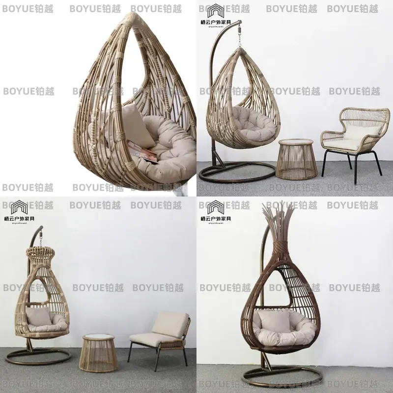 Hanging Chair Swing Rattan Hammock Nest Cradle for Balcony Bedroom Indoor Outdoor Leisure Home Decor Furniture