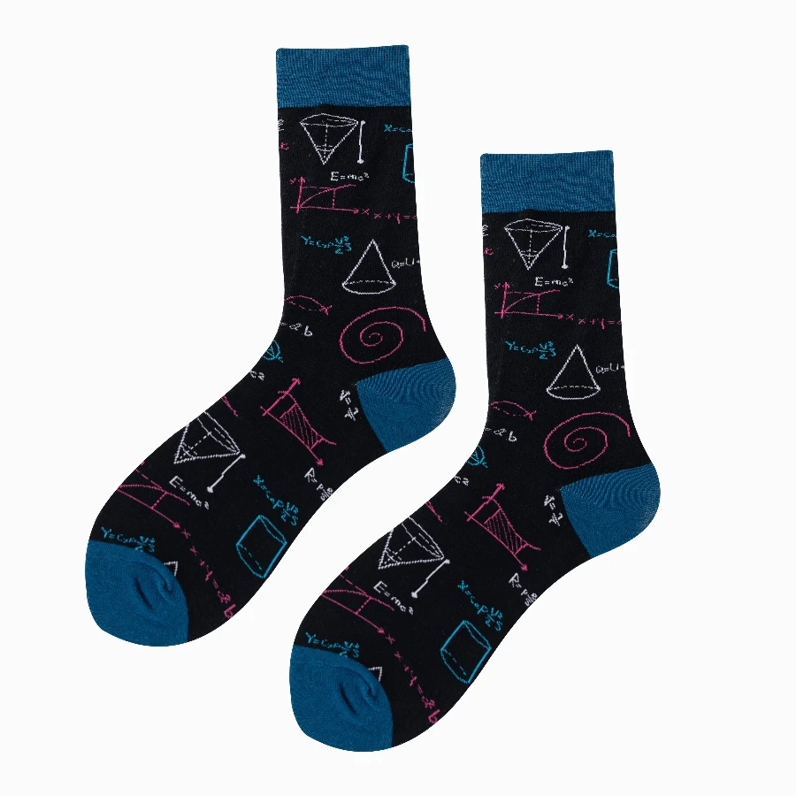 MYORED 1 pair of Autumn and winter new navy blue sock mouth equation men's cotton socks in the tube socks fashion