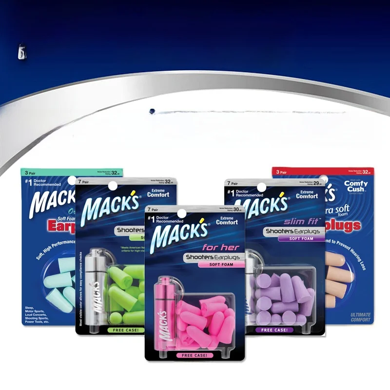 Original MACKS Earplugs Noise Reduction for Work Study Travel Sleep Soundproof Earplugs Foam Material Home Use Protective Sup...