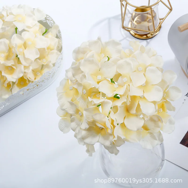 

15cm 27 Head Simulated Embroidered Ball Flower Head Wedding Hotel Home DIY Decoration Flower Ring Arrangement Floral Arrangement