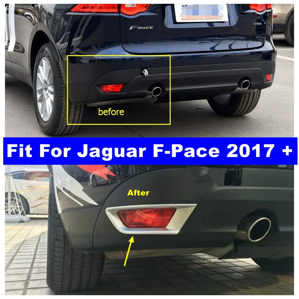 

Rear Back Bumper Fog Lamps Foglight Lights Frame Cover Decoration Trim For Jaguar F-Pace 2017 - 2020 Car Exterior Accessories