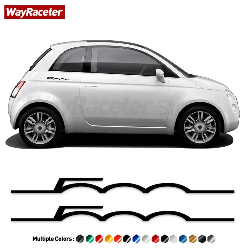 2 Pcs Door Side Fender Body Graphics Reflective Vinyl Decal For Fiat 500 Abarth Sport 595 695 500e 500c 500x 500s Accessories