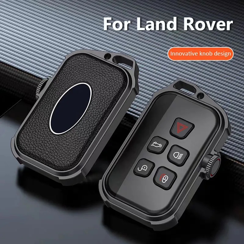 

Aluminum Alloy Leather Car Remote Case Cover Holder Shell for Land Rover Range Rover Sport Evoque Velar Freelander 2 Discovery 5