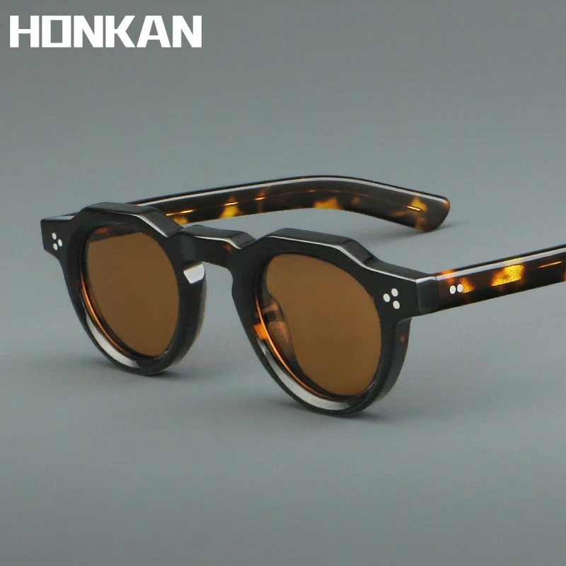 الفاخرة الاستقطاب خلات النظارات الشمسية الرجال قسط الرجعية مصمم النظارات الشمسية الصغيرة النساء UV400 اليدوية العلامة التجارية مصمم النظارات #1