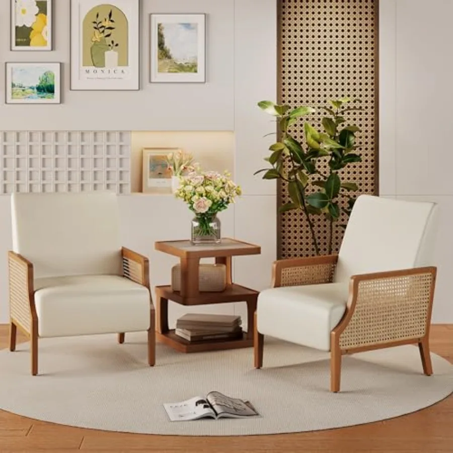 منتصف القرن لهجة كرسي مع Rattarmrest كراسي غرفة المعيشة المنجدة صالة النسيج كراسي القراءة الجانب الجلوس مزرعة Ch