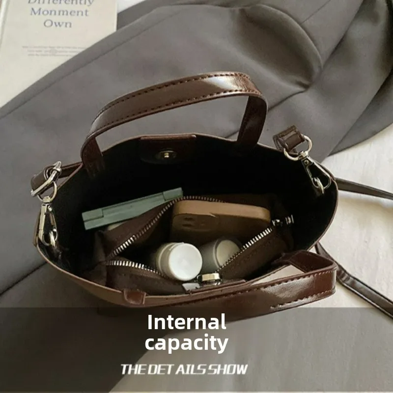 جديد الخريف الشتاء مقبض علوي حقيبة عصرية Versatie دلو حقيبة سعة كبيرة خفيفة الوزن حمل محكم حقائب كتف عادية