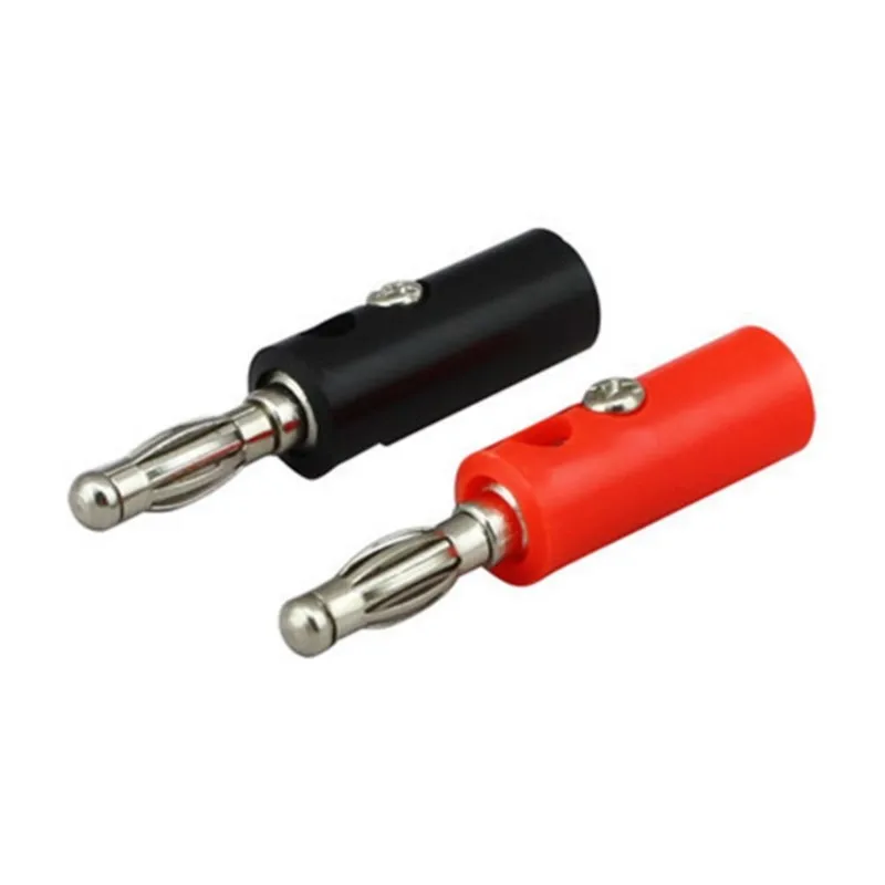 1/5/10pcs 4mm Banana Plate Male Plugs Connectors Red and Black Solderless For Audio Speaker Video Musical DIY adapter B5