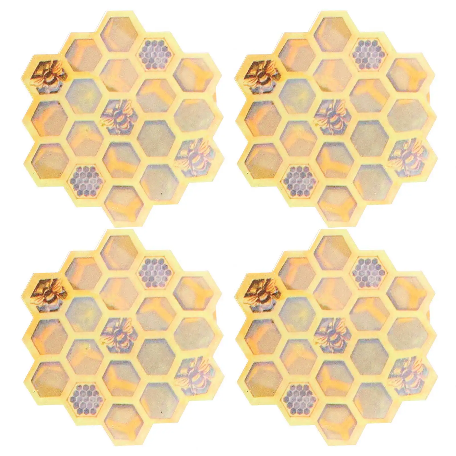 

1 Set Honeycomb Drinks Tea Water Mug Coasters Desk Dining Table Cup Mat Set For Home Office Cafe Bar Decorative Pot Coasters