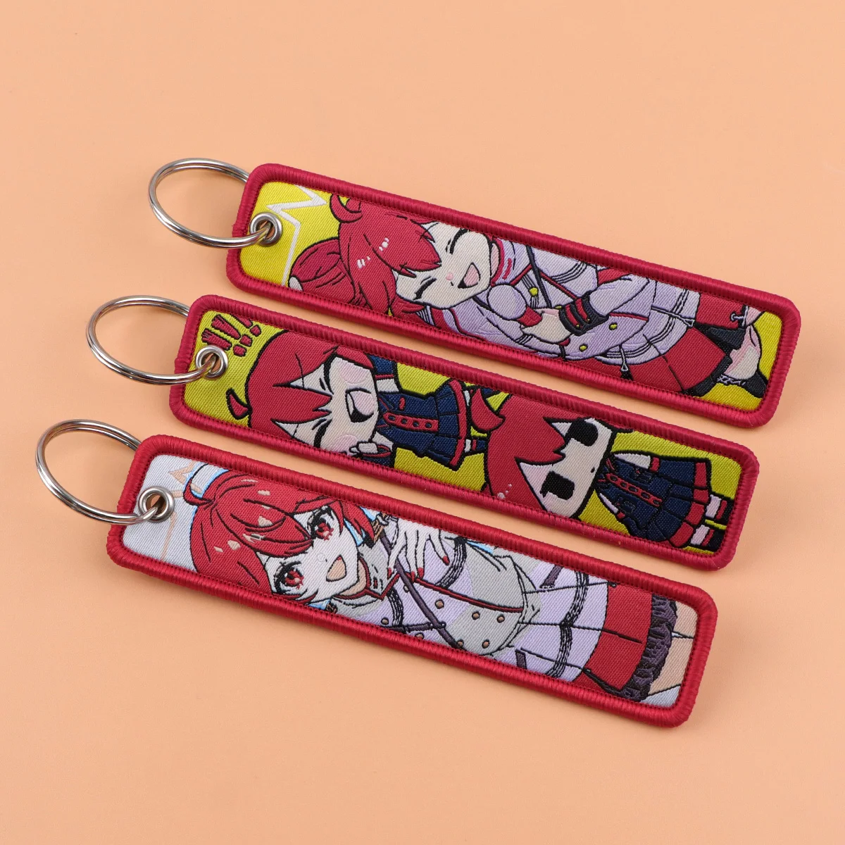 

1PCS Cute Girl Embroidered Keys Tag Singer Idol Keychains For Motorcycles Backpack Fashion Jewelry Key Ring Accessories