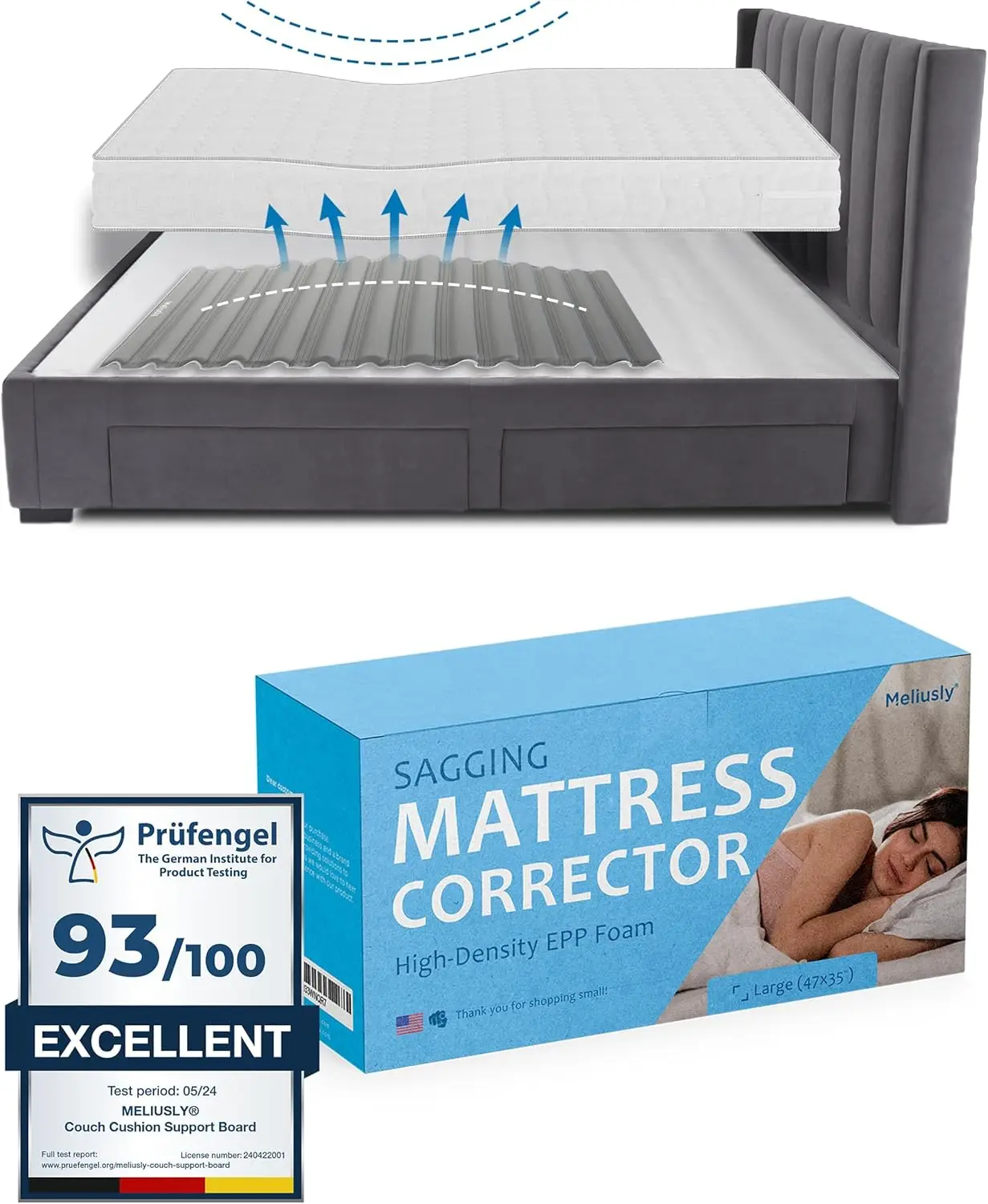 Premium Saggy Mattress Support Large Extra Firm Sagging Mattress Support Pad Firming Pad to Fix Sagging and Sinking and Improve