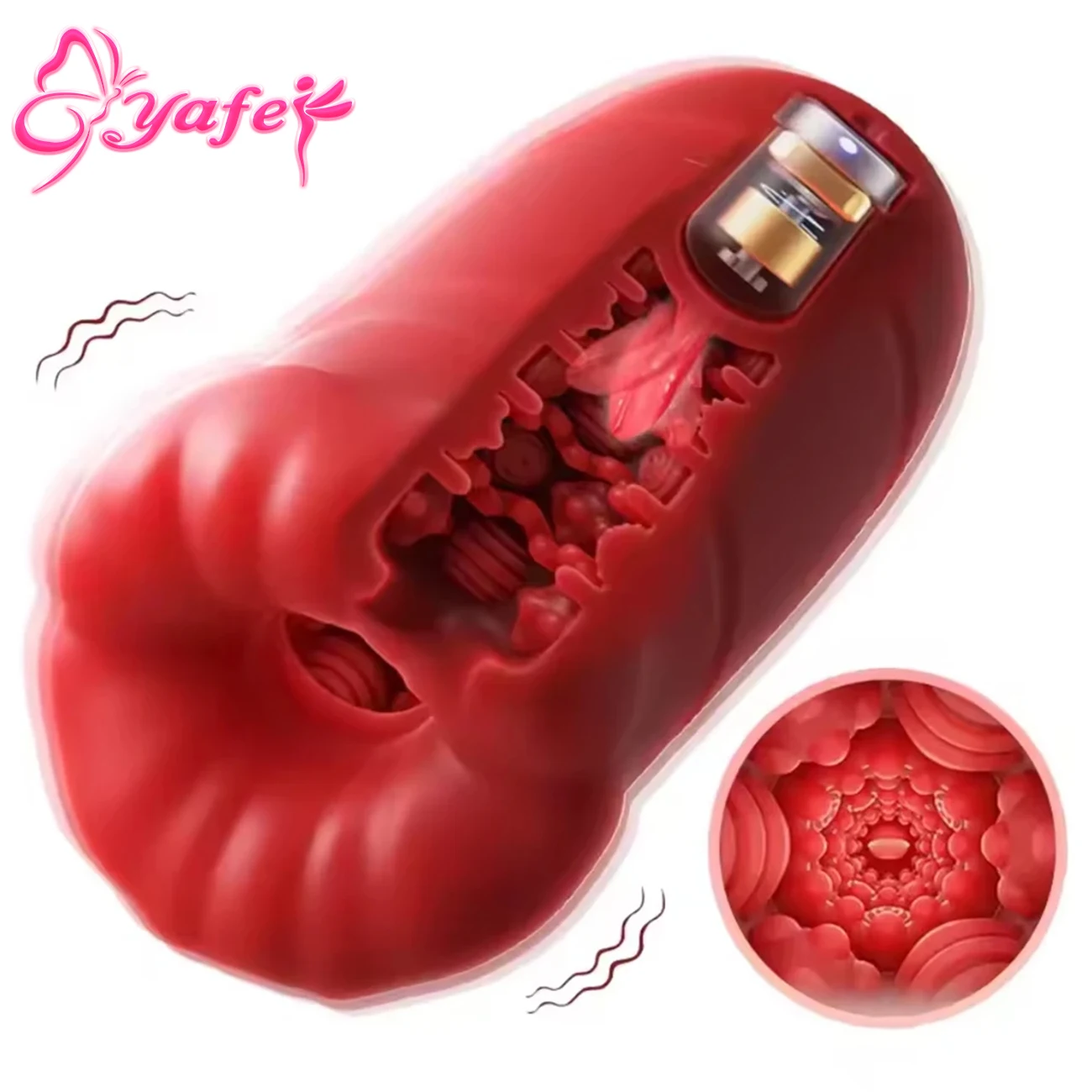 Taza masturbadora masculina automática, vibrador para lamer la lengua, mamada, Vagina Real, Coño de bolsillo, pene, juguete sexual Oral, taza de masturbación 18+