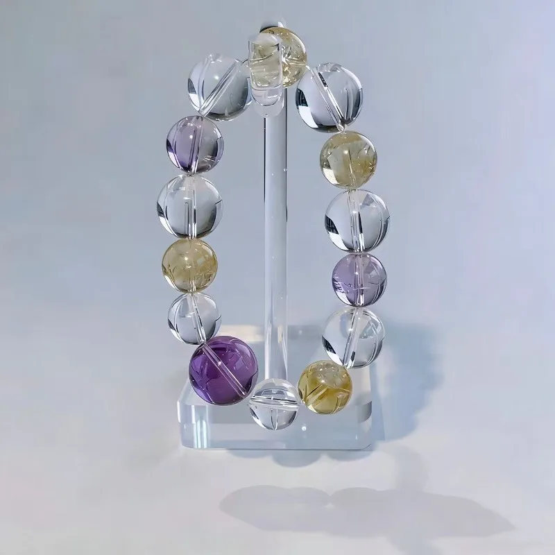 

Minar New Fashion 12-15mm Candy Color Natural Stone Crystal Elastic Strand Bracelets for Women Femme Birthday Gifts Wholesale