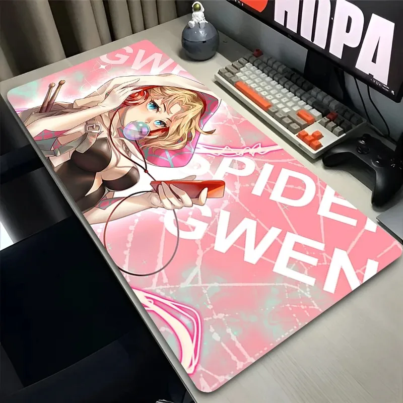 

Mouse Pad XXL Gaming Accessories Gamer Keyboard Desk Mat S-spider Woman Gwen Non-Slip Laptop Notebook Mousepad for CS GO LOL