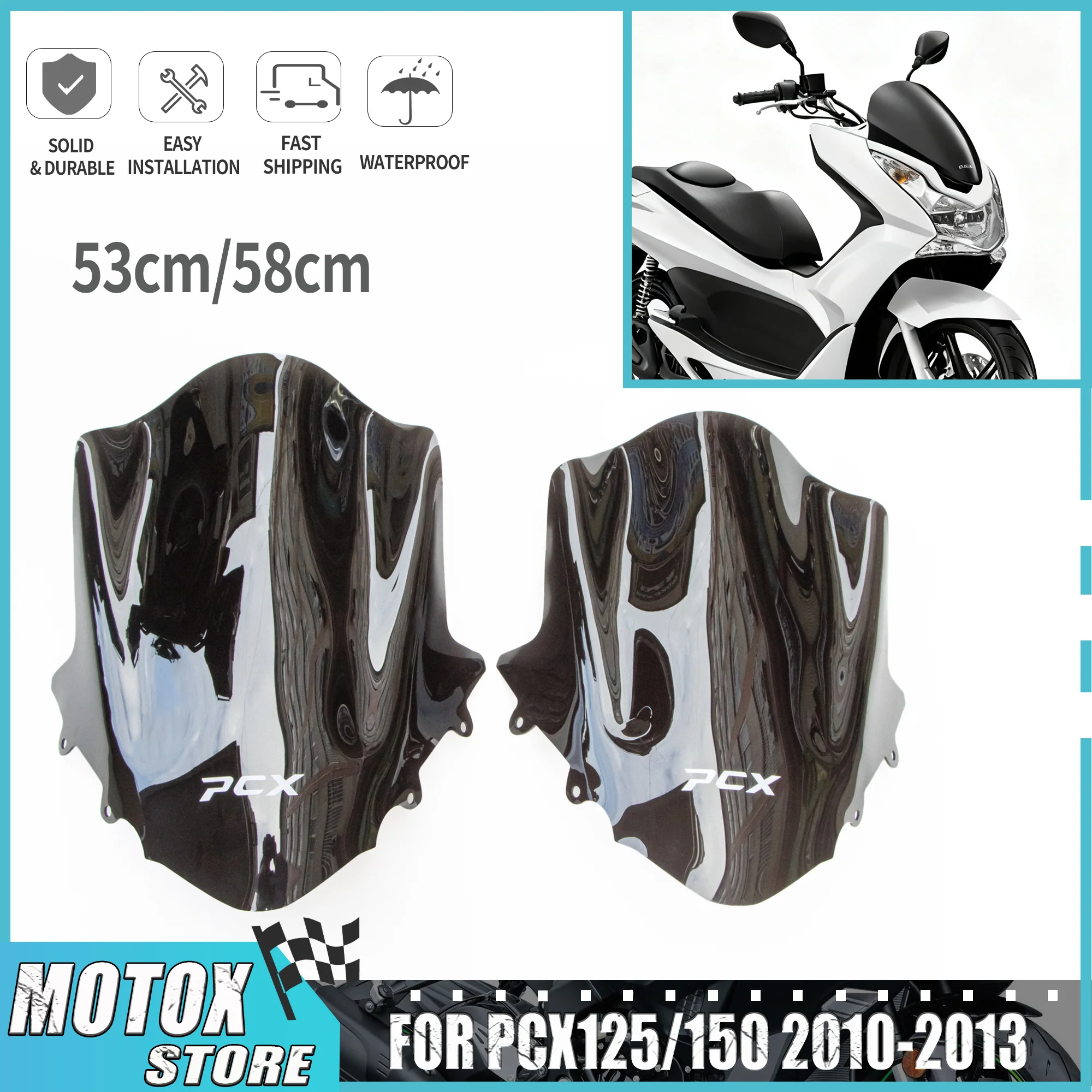Fit For HONDA PCX125 PCX150 2010 - 2013 Motorcycle Windshield PCX 125 150 Windscreen 2011 2012