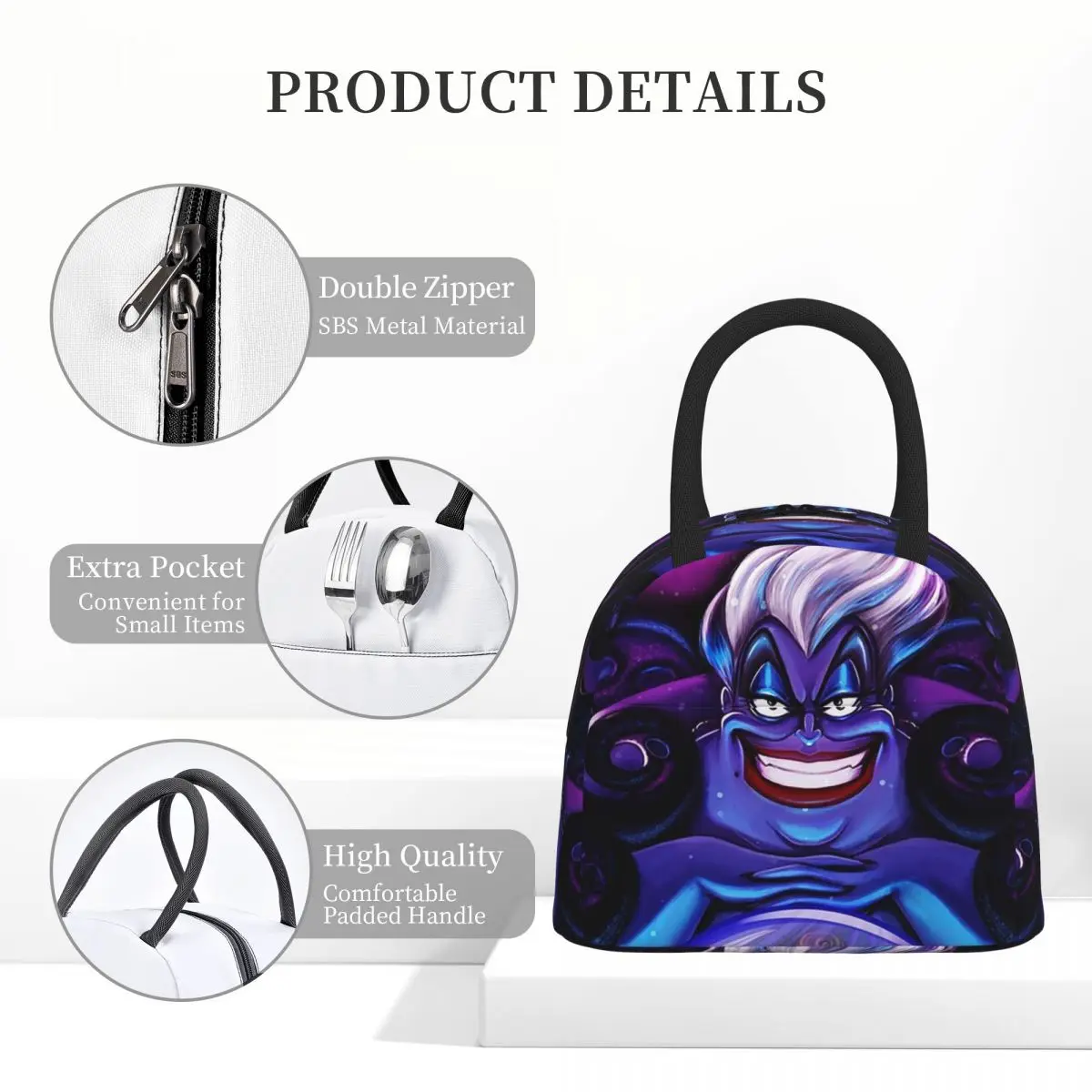 

Ursula The Witch Of The Seas Insulated Lunch Bag for Women Office Cooler Thermal Food Box Tote Portable Lunch Boxes Container