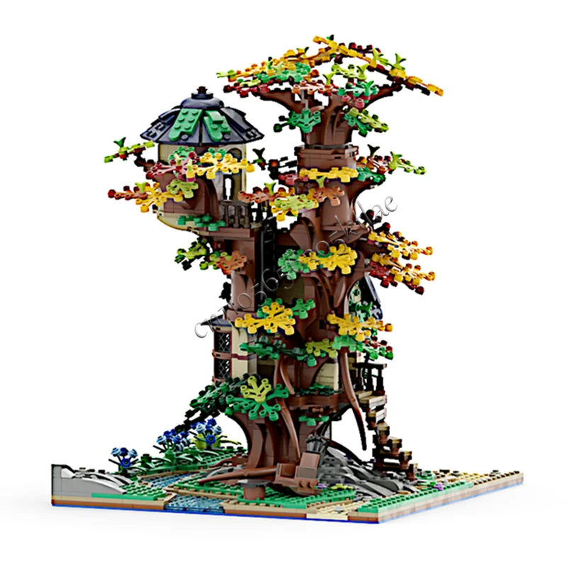 1507 قطعة MOC الإبداعية مدينة عرض الشارع وحدات شجرة صغيرة منزل نموذج العمارة بنة الاطفال تجميع الطوب لعبة هدية