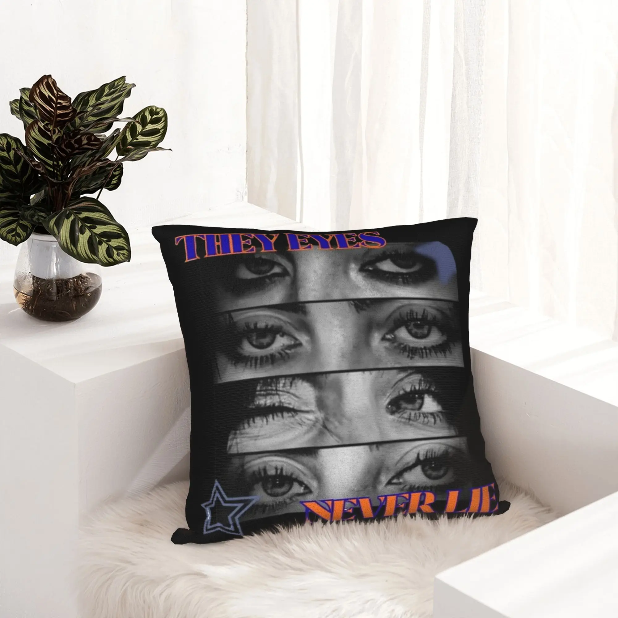 Billies Eilish Eyes Pillowcase Double-sided Printing Fabric Cushion Cover Decoration Pillow Case Cover Home Dropshipping 45X45cm