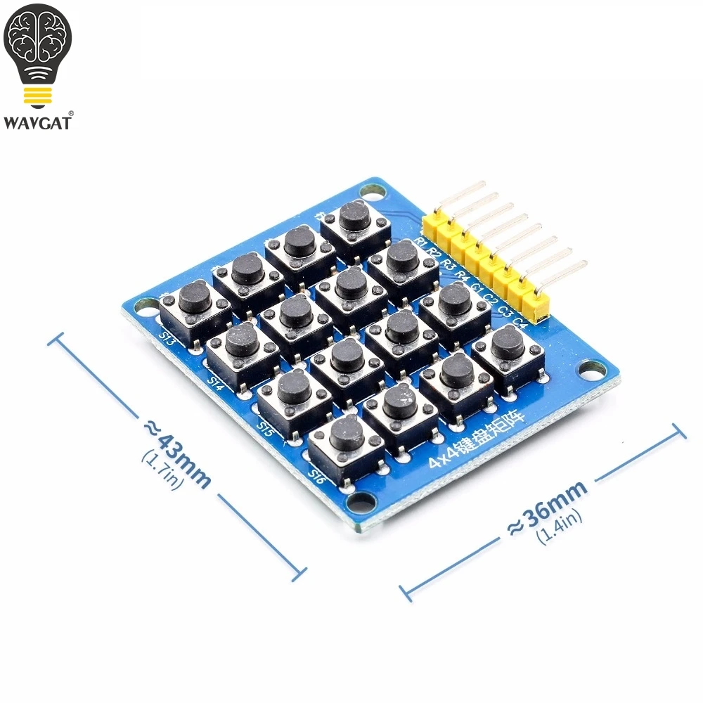 8pin 4x4 4*4 Matrix 16 klawiszy przycisk klawiatura numeryczna moduł Breadboard Mcu dla arduino Diy Kit — zdjęcie 2
