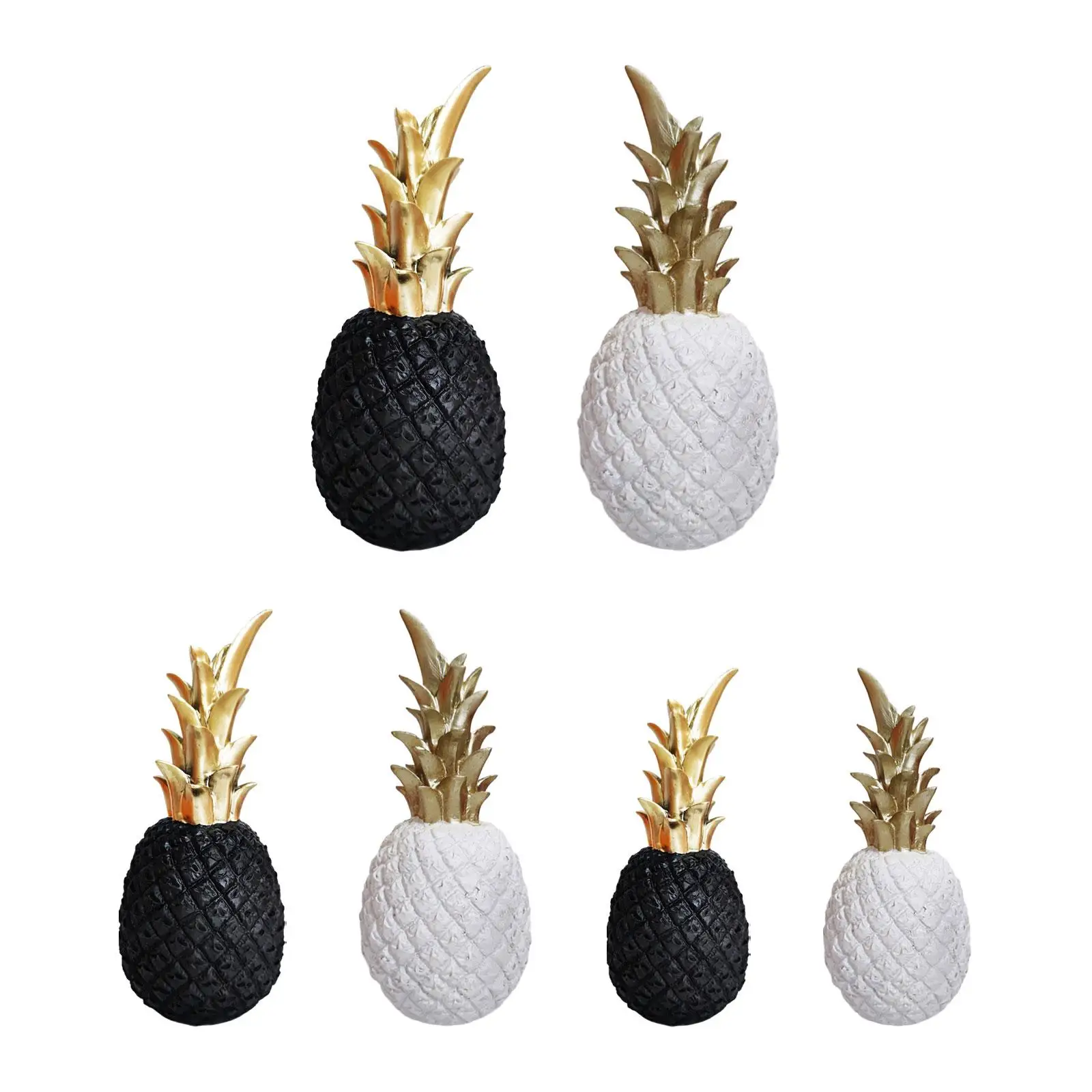 Pineapple Sculpture Artificial Collectibles Photo Prop Resin Art Desktop Ornaments for Office Living Room Entrance Desktop Piano