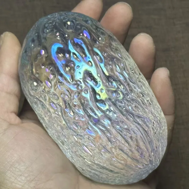 

Chinese Blood Glass Meteorite Raw Stone Handpiece, Approx 350g, White Premium Special-Shaped Ice Type Energy Stone