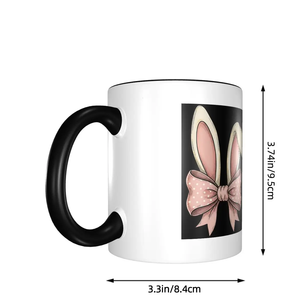 Funny Easter Bunny Ears Coquette Girls Womans Mug Funny Ceramic Coffee Cups Tea Mugs Milk Cup Drinkware Gift for Friends