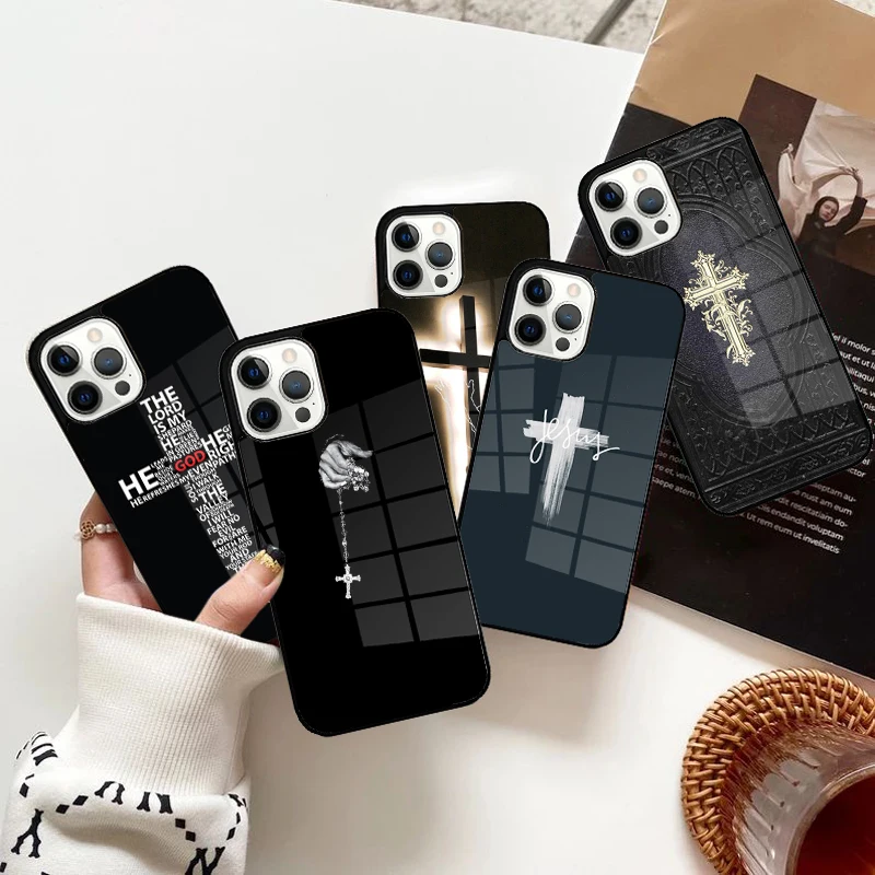 Cross on Bible Christian Catholic Phone Case Magnetic for iPhone 15 16 14 13 Pro Max 11 12 Mini Magsafe Wireless Charging Cover