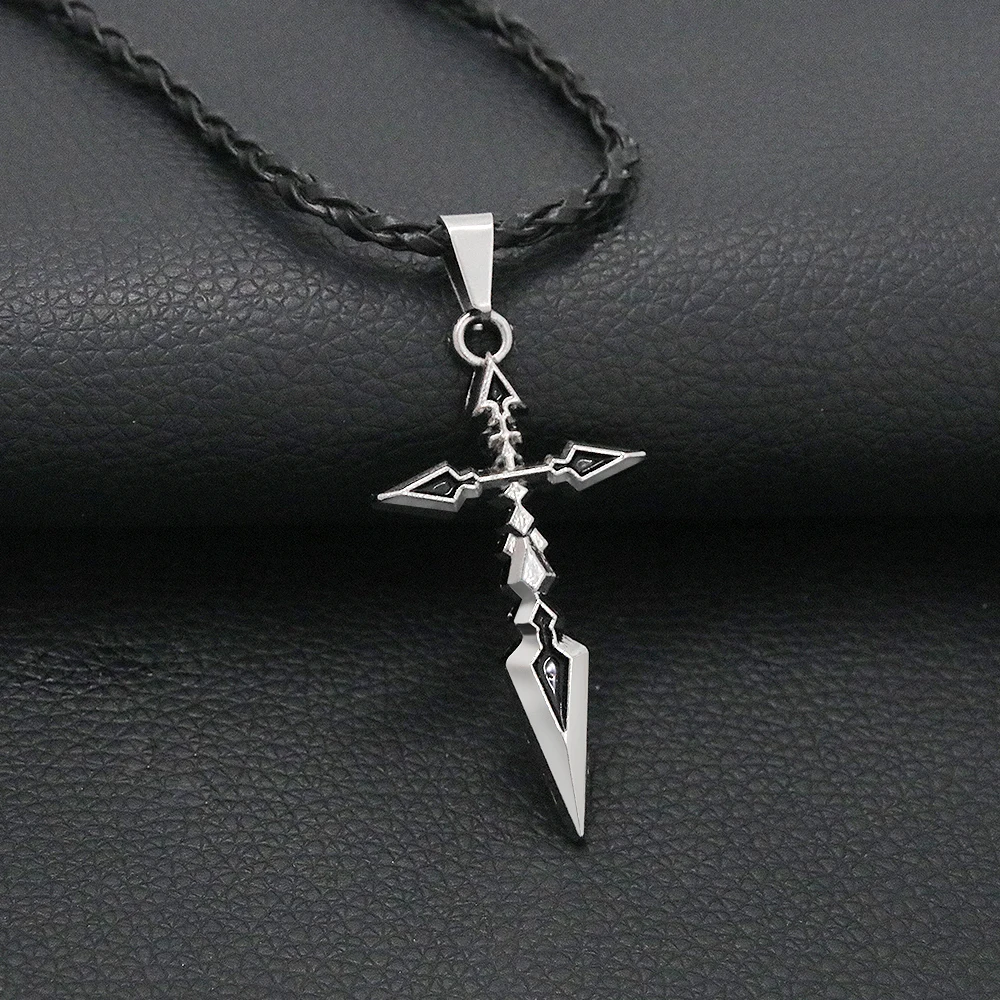 Anime Fate Stay Night Saber Pendant Necklace Emiya Cross Accessories Jewelry For Women Man Accessories Gifts